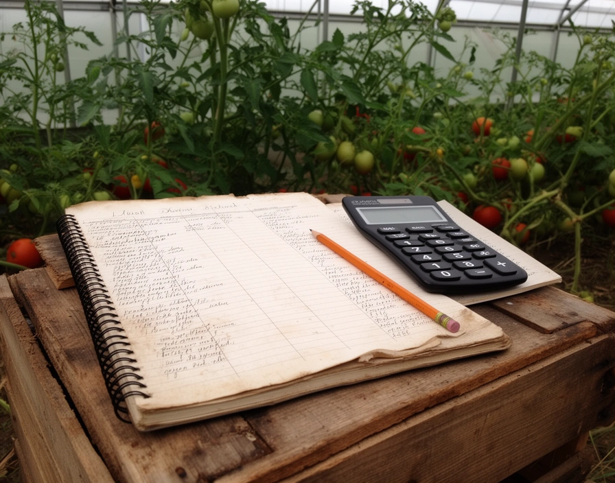 Cuaderno con columnas escritas a mano sobre un cajón